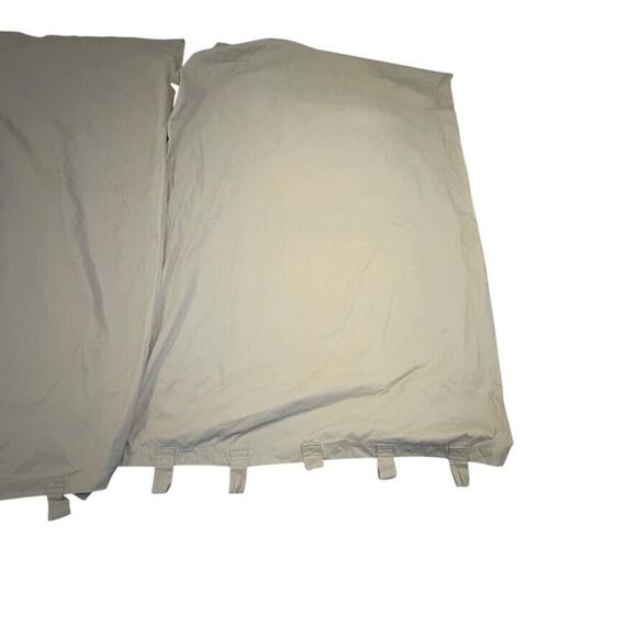 Set of 2 Woolrich Thick Cotton Twill Khaki Curtain Tab Panels Beige 52" x 80" - Picture 3 of 9